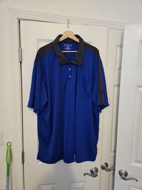 Doc & Axel Men’s Royal Blue Polo with Charcoal Contrast Collar